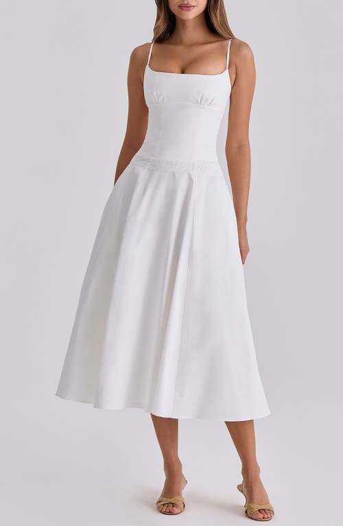 HOUSE OF CB HOUSE OF CB Liora Eyelet Trim Cotton Midi Dress