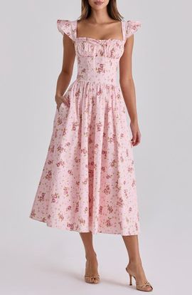 fitted lace wedding dress Ysabella Maxi (White Posy)