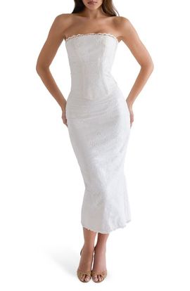 HOUSE OF CB HOUSE OF CB Livie Broderie Anglaise Strapless Top