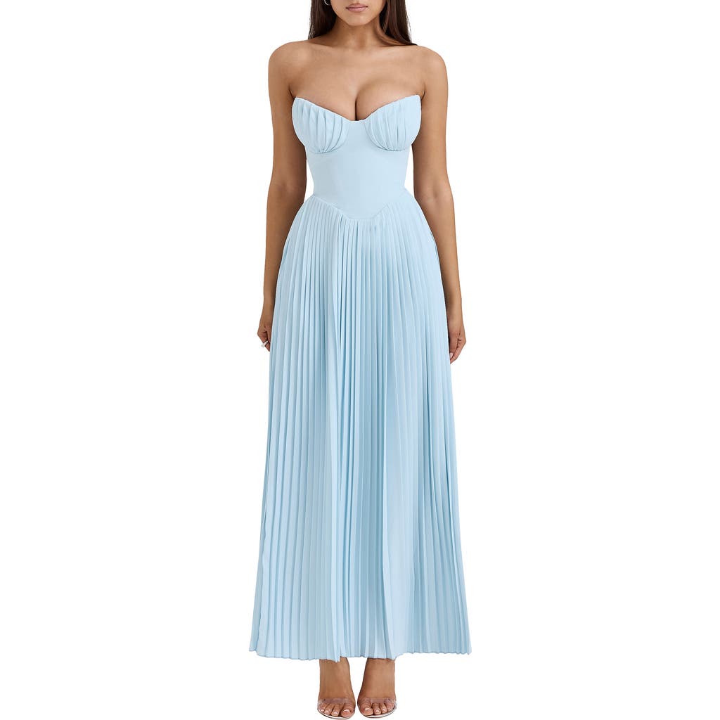 HOUSE OF CB HOUSE OF CB Marcella Strapless Pleated Georgette Gown