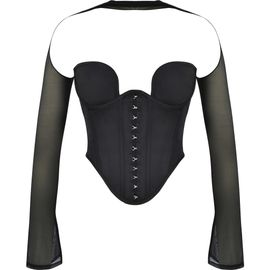 HOUSE OF CB HOUSE OF CB Mina Plunge Long Sleeve Structured Corset Top