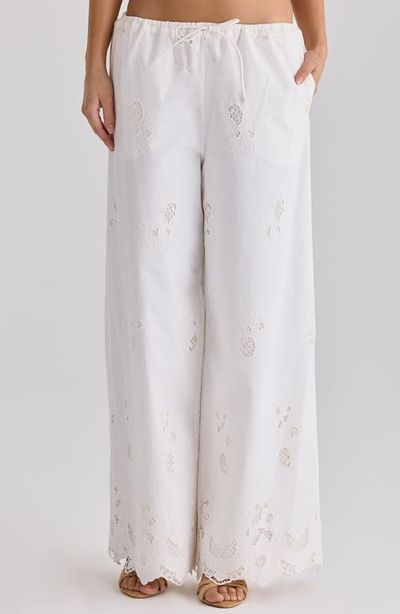 HOUSE OF CB HOUSE OF CB Mirea Broderie Anglaise Wide Leg Pants
