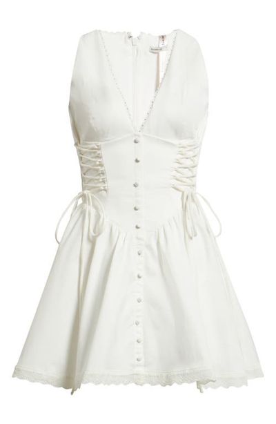 HOUSE OF CB HOUSE OF CB Rosalina Broderie Anglaise Lace-Up Minidress