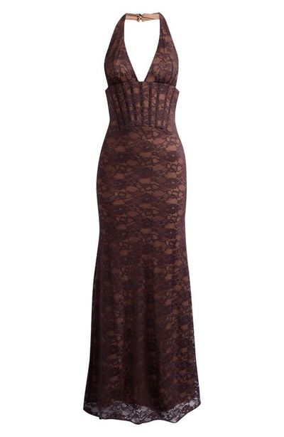 HOUSE OF CB HOUSE OF CB Saskia Lace Maxi Halter Dress