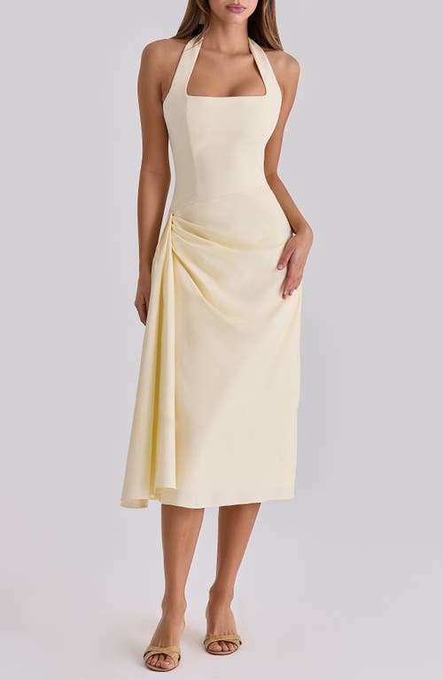 HOUSE OF CB HOUSE OF CB Tallulah Halter Neck Stretch Cotton Midi Dress