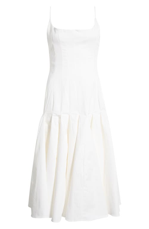 HOUSE OF CB HOUSE OF CB Vionne Pleated Stretch Pima Cotton Fit & Flare Cocktail Dress