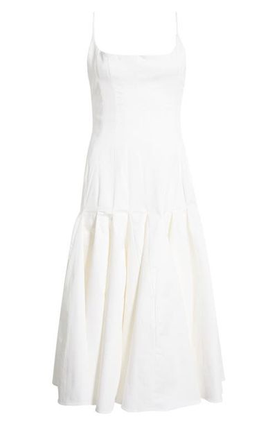 HOUSE OF CB HOUSE OF CB Vionne Pleated Stretch Pima Cotton Fit & Flare Cocktail Dress