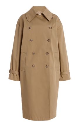 House of Dagmar House of Dagmar DoubleBreasted Cotton Long Trench Coat