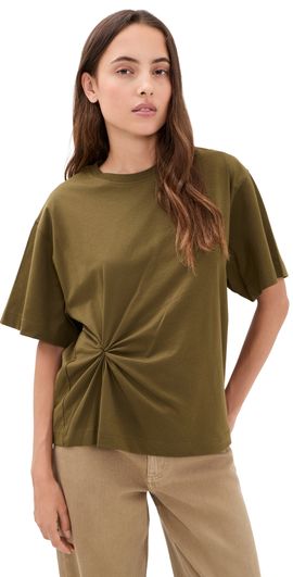 House of Dagmar House of Dagmar Knot T-Shirt Dark Olive Green