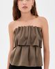 House of Dagmar House of Dagmar Sculpted Tube Top Dark Olive Green - 2
