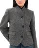 House of Dagmar House of Dagmar Short Curved Jacket Charcoal Grey - 1