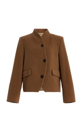 House of Dagmar House of Dagmar Short Curved WoolBlend Jacket Brown EU 34