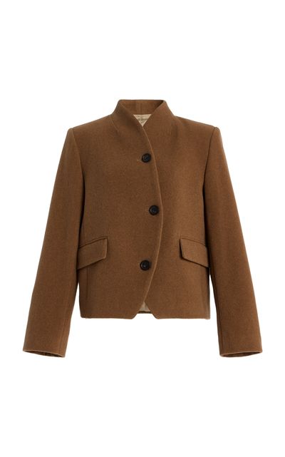 House of Dagmar House of Dagmar Short Curved WoolBlend Jacket Brown EU 34