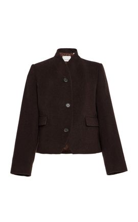 House of Dagmar House of Dagmar Short Curved WoolBlend Jacket Brown FR 32