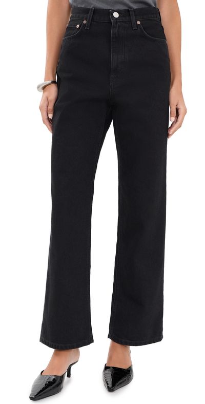 House of Dagmar House of Dagmar Wide Leg Denim Jeans Washed Black