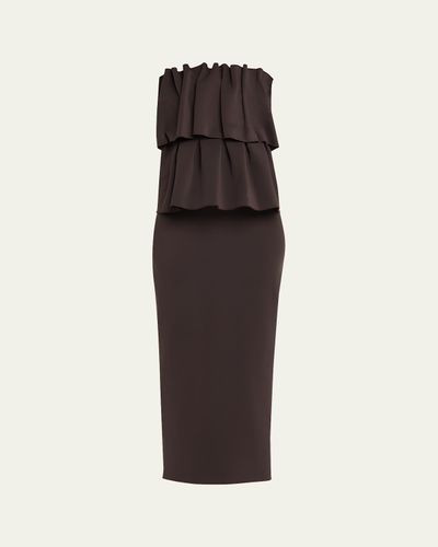 House of Dagmar Sculpted Strapless Midi Dress