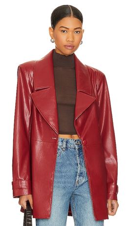 House of Harlow 1960 House of Harlow 1960 x REVOLVE Bordeaux Faux Leather Blazer