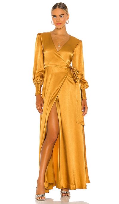 revolve yellow silk dress THE MODE x REVOLVE Silk Rosalie Dress in Yellow