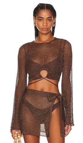 House of Harlow 1960 House of Harlow 1960 x REVOLVE Sana Metallic Open Stitch Top