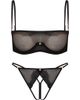 House Of Silk House Of Silk Lumiere Mesh Bra and Open-Back Thong Set - 1