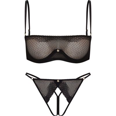 House Of Silk House Of Silk Lumiere Mesh Bra and Open-Back Thong Set