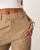 House of Sunny House of Sunny canvas worker wide leg pants in clay-Brown - 4