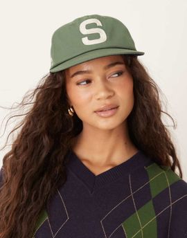 House of Sunny House of Sunny chain stitch cap in emerald green