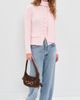 House of Sunny House of Sunny Classic Rib Knit Cardigan Pale Pink - 5