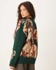 House of Sunny House of Sunny classic wild horses sweater in emerald green-Navy - 3