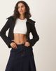 House of Sunny House of Sunny double collar zip up cardigan in onyx-Black - 1