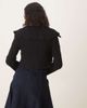 House of Sunny House of Sunny double collar zip up cardigan in onyx-Black - 4