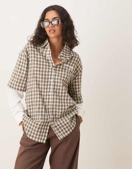 House of Sunny House of Sunny double layered check shirt in multi