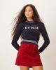 House of Sunny House of Sunny fetch crew neck cropped sweater in navy - 1