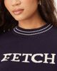 House of Sunny House of Sunny fetch crew neck cropped sweater in navy - 4