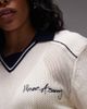 House of Sunny House of Sunny keepers open knit rugby top in white and navy - 2