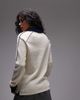 House of Sunny House of Sunny keepers open knit rugby top in white and navy - 4