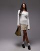 House of Sunny House of Sunny off the shoulder chunky rib top in white - 2