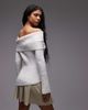 House of Sunny House of Sunny off the shoulder chunky rib top in white - 3