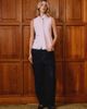 House of Sunny House of Sunny Peggy vest top with scarf detail in pink plaid - 1