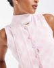 House of Sunny House of Sunny Peggy vest top with scarf detail in pink plaid - 2