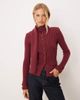 House of Sunny House of Sunny power peggy classic ribbed knit button up cardigan with scarf in burgundy-Brown - 1
