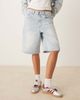 House of Sunny House of Sunny Sundown denim jorts in light breeze wash-Blue - 4