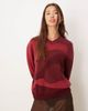 House of Sunny House of Sunny swirl detail sweater in ruby red - 1