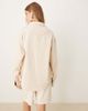 House of Sunny House of Sunny take a trip stitch long sleeve western shirt in oat wash-White - 4