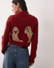 House of Sunny House of Sunny the lady tripper dog cardigan in ruby red - 4