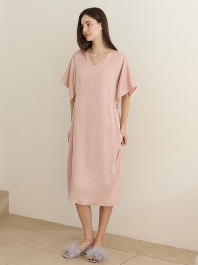 HUBBISH Crease Air Vanessa Dress [Pale Pink]