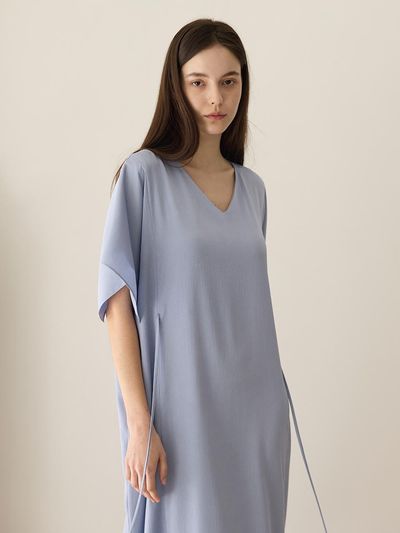 HUBBISH Crease Air Vanessa Dress [Wind Blue]