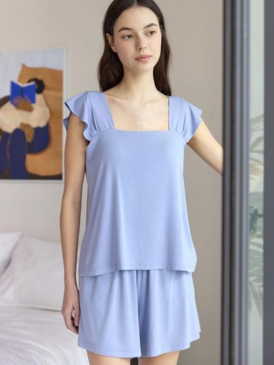 HUBBISH Frill Sleeve Set [Bluebell]