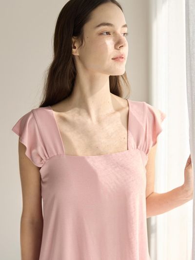 HUBBISH Frill Sleeve Set [Blush Pink]
