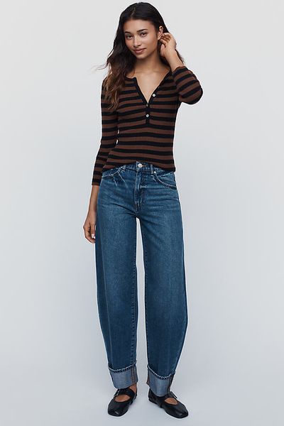 Hudson Aria High Rise Cuffed Barrel Jeans